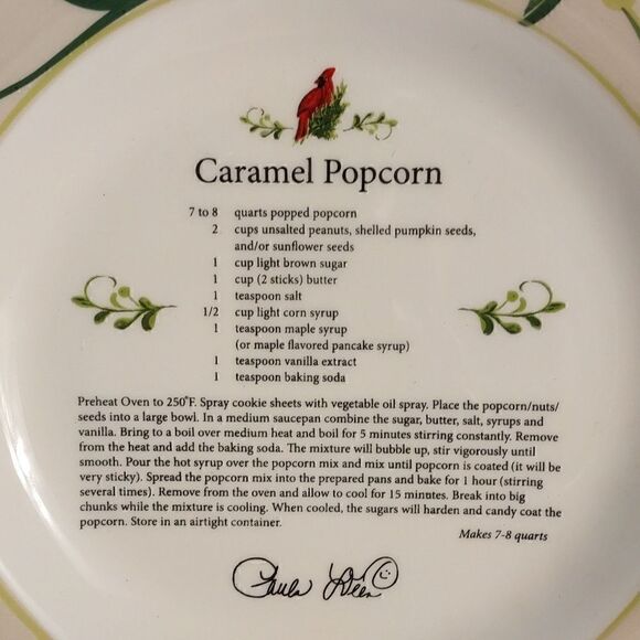 Paula Deen Home For The Holidays "Caramel Popcorn" Recipe Plate - Picture 4 of 5